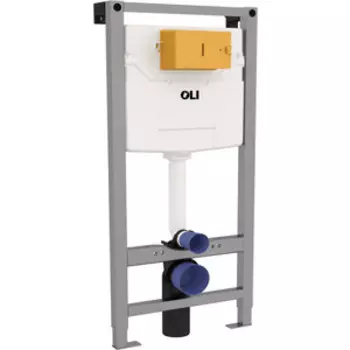 Инсталляция для унитаза OLI 120 Sanitarblock с клавишей Slim хром матовый (100409, 659046)