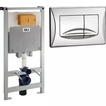 Инсталляция для унитаза OLI 80 Sanitarblock механическая с кнопкой River, хром (300572 + 638504)