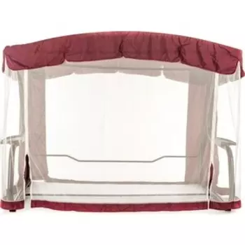 Качели садовые 4-х местные Ольса Саванна каркас бордовый, ткань полоска с1003