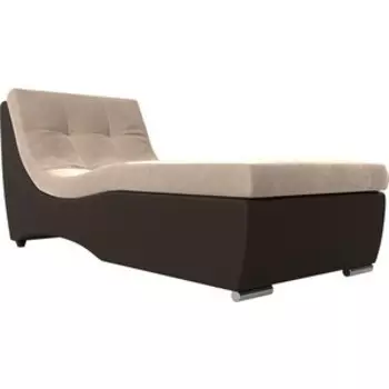 Канапе АртМебель Монреаль канапе велюр бежевый экокожа коричневый