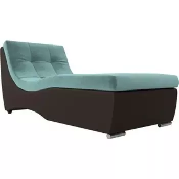 Канапе АртМебель Монреаль канапе велюр бирюзовый экокожа коричневый