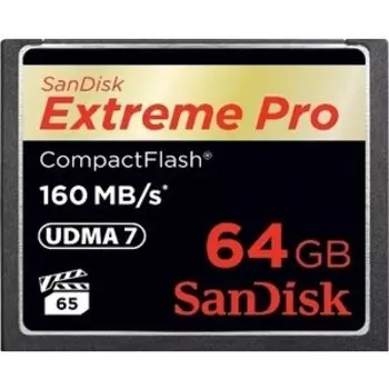 Карта памяти Sandisk Extreme Pro CF 160MB/s 64 GB VPG 65, UDMA 7 (SDCFXPS-064G-X46)