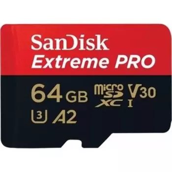 Карта памяти Sandisk Extreme Pro microSD UHS I Card 64GB for 4K Video on Smartphones, Action Cams & Drones 200MB/s Read, 90MB/s Write