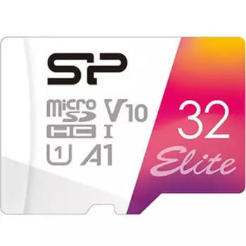 Карта памяти Silicon Power microSDHC 32Gb Class10 SP032GBSTHBV1V20SP Elite + adapter