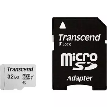 Карта памяти Transcend microSDHC 32Gb Class10 TS32GUSD300S-A + adapter