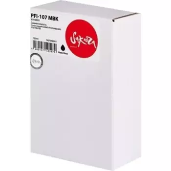 Картридж Sakura 6704B001 (PFI-107 MBK) для Canon, черный матовый, 130 мл.