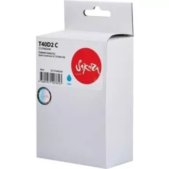 Картридж Sakura C13T40D240 (T40D2 C) для Epson, голубой, 56 мл.