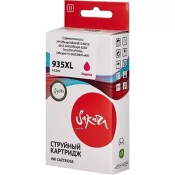 Картридж Sakura C2P25AE (№935XL Magenta) для HP, пурпурный, 14,6 мл., 1000 к.