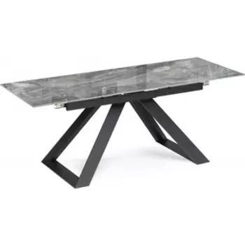 Керамический стол Woodville Гарднер 140(200)х80х76 оробико / черный (588026)