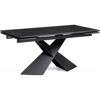 Керамический стол Woodville Хасселвуд 160(220)х90х77 черный мрамор / черный (588034)