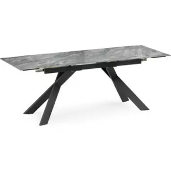 Керамический стол Woodville Хилбри 140(200)х80х76 оробико / черный (588050)