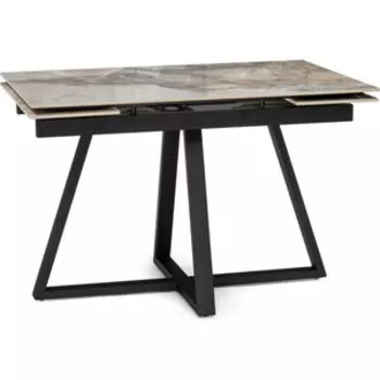 Керамический стол Woodville Силлем 120(180)х80 риальто светлый / черный (588066)