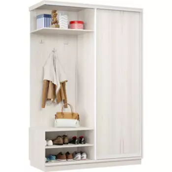 Прихожая Классика левая 03 (каркас каттхульт, фасад 02 каттхульт) профиль белый глянец Пр.л.03.2400.1200.450.02.03.03.06