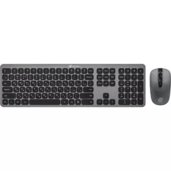 Клавиатура + мышь Oklick 300M клав:серый мышь:серый/черный USB беспроводная slim (1488402)