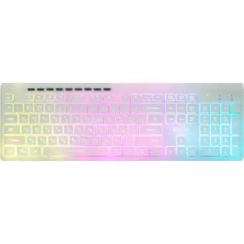 Клавиатура Oklick 490ML белый USB slim Multimedia LED (1067205)