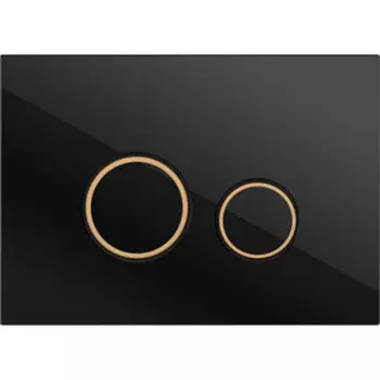 Кнопка смыва Cersanit Twins стекло, черный (64117)