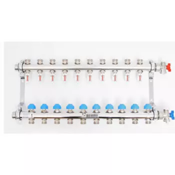 Коллекторная группа REHAU 1''х3/4'' 10 выходов HKV-D с расходомером и термостатическими вентилями (208101)