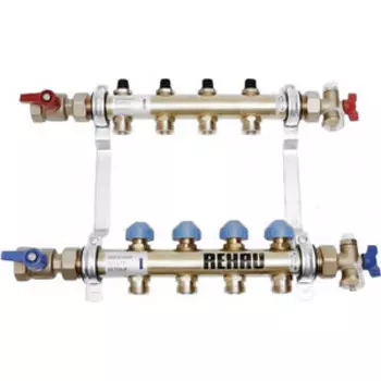 Коллекторная группа REHAU 1''х3/4'' 4 выходов HKV без расходомера с вентилями (218041)