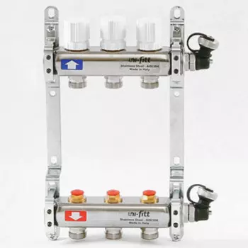 Коллекторная группа Uni-Fitt 1''х3/4'' 3 выходов с регулировочными и термостатическими вентилями (451I4303)