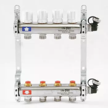 Коллекторная группа Uni-Fitt 1''х3/4'' 4 выходов с регулировочными и термостатическими вентилями (451I4304)