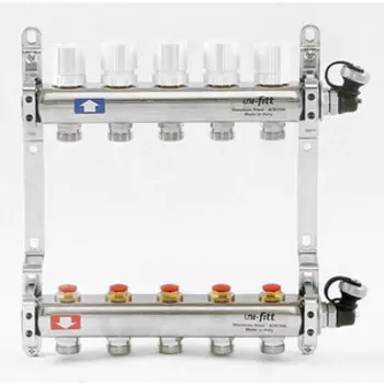 Коллекторная группа Uni-Fitt 1''х3/4'' 5 выходов с регулировочными и термостатическими вентилями (451I4305)