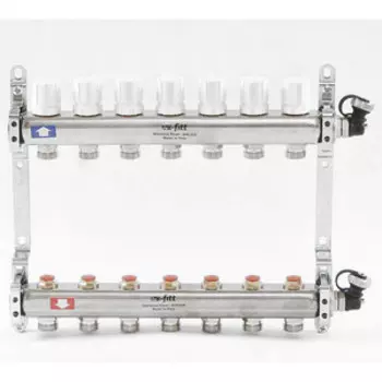 Коллекторная группа Uni-Fitt 1''х3/4'' 7 выходов с регулировочными и термостатическими вентилями (451I4307)