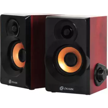 Колонки Oklick OK-161 2.0 черный/вишня 6Вт (358267)