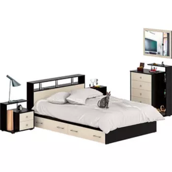 Комлект мебели СВК Камелия спальня № 12 венге/дуб лоредо 140х200