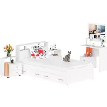 Комлект мебели СВК Камелия спальня № 13 белый 120х200