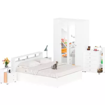 Комлект мебели СВК Камелия спальня № 4 белый 180х200