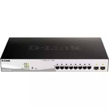 Коммутатор D-Link DGS-1210-10MP/F1A 8G 2SFP 8PoE 130W настраиваемый