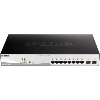 Коммутатор D-Link DGS-1210-10MP/FL1A 10 портов (8x 1Gbs PoE, 2x 1Gbs SFP, настраиваемый L2)