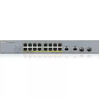 Коммутатор ZyXEL GS1350-18HP L2 PoE + switch for IP cameras, 16xGE PoE +, 2xCombo (SFP / RJ-45), PoE budget 250 W, power (GS1350-18HP-EU0101F)
