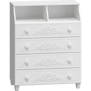 Комод Compass Соня Премиум СО-6К белый структурный/белое дерево