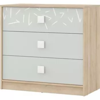 Комод Гранд Кволити 4-44290 с тремя ящиками (МИККИ) Дуб Ривьера / Серый (ML876880574)