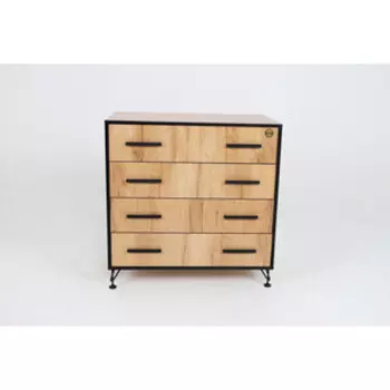 Комод Ивару Лофт-8 дуб крафт золотой