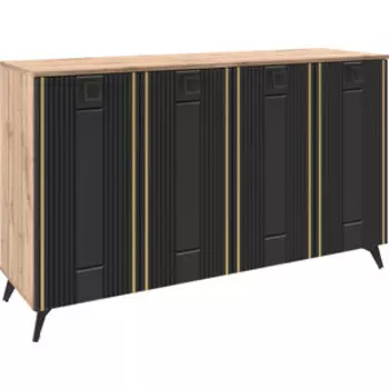 Комод Это мебель Комодино ПМ-390.05 Черный, Дуб Вотан