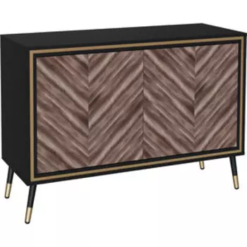 Комод Это мебель Комодино ПМ-390.10 Черный с золотой кромкой