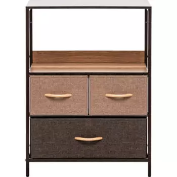 Комод Leset Локи каркас коричневый, бежевый/светло-коричневый/темно-коричневый 3 ящика