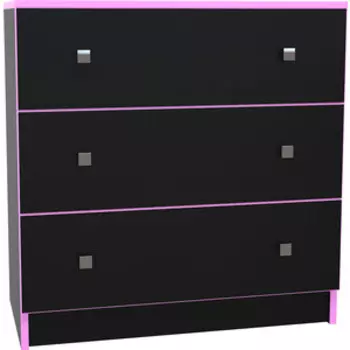 Комод МДК Black 3 ящика розовый (BL - КМ1Р)