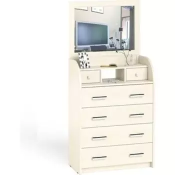 Комод Мебельный двор с зеркалом, дуб (С-МД-К6 (Шесть) + С-МД)