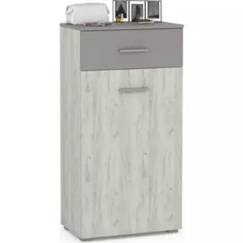 Комод Моби Юнона дуб белый CRAFT / серый шифер.