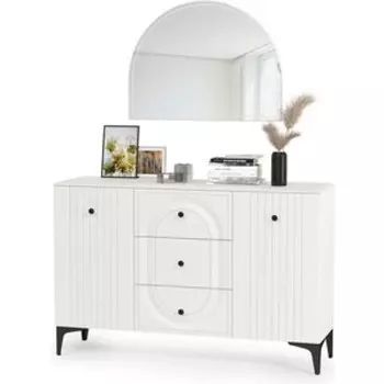 Комод Моби Валенсия 13.309 с зеркалом 15.31 белый шагрень/белый шагрень (1024418)