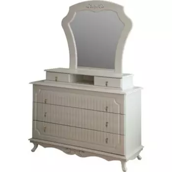 Комод ОЛМЕКО 06.115 Кантри патина вудлайн кремовый/ДВПО: белый/ПВХ сандал белый