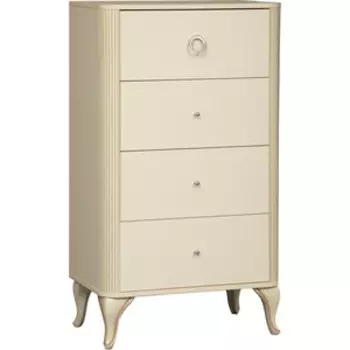 Комод ОЛМЕКО 43.09 Стефани бежевый/белый/профиль: Kroning слоновая кость патина