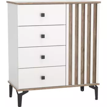 Комод ОЛМЕКО 51.05 ''Либерти'' (опора h 150 мм) Белый / Дуб Каньон (ML876880926)