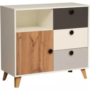 Комод ОЛМЕКО 69.03 Артис (белый/серый/диамант серый/дуб вотан) (ML876880277)