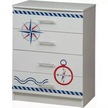 Комод ОЛМЕКО Лего-1 кораблик/белый