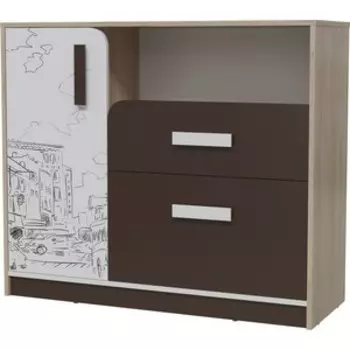 Комод с дверкой Гранд Кволити Арабика 4-44260 дуб ривьера/белый/коричневый