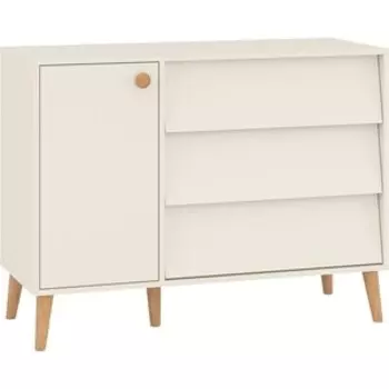 Комод с дверкой и тремя ящиками Гранд Кволити 4-44901 (АФИНА) / Кашемир Серый / Опора и ручка - Массив Бука (ML876879559)